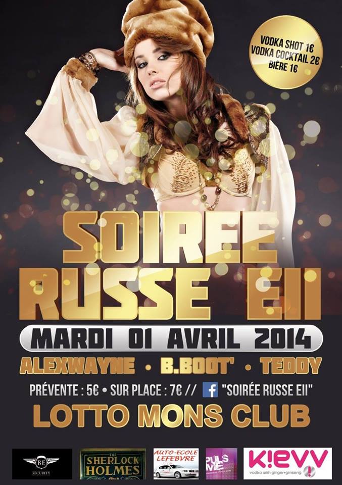 Affiche. Mons. Soirée russe EII. 2014-04-01